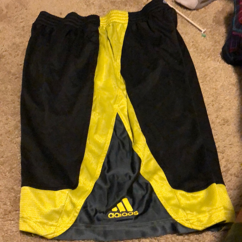 Adidas basketball shorts Black gold grey size XL